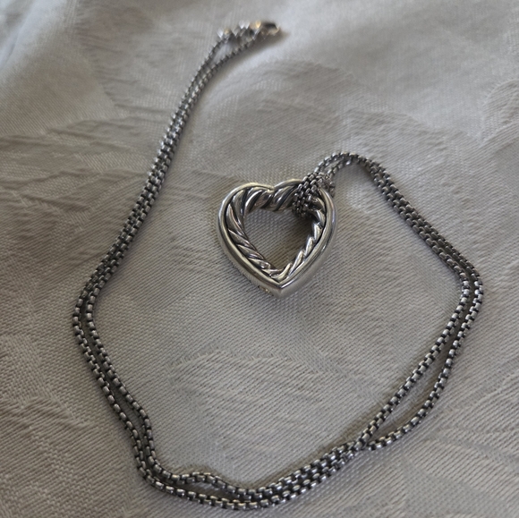 David Yurman Cable Heart Pendant, Sterling Silver and 18k - Picture 1 of 13